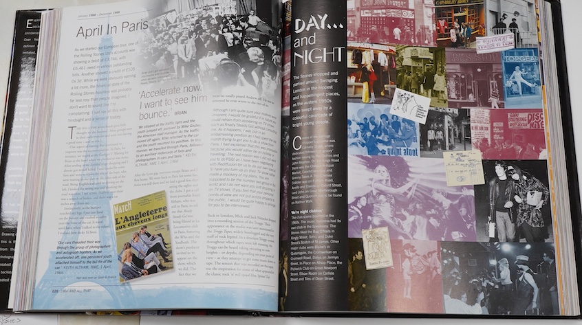 Wyman, Bill & Havers, Richard- Rolling with The Stones. 1st edition, coloured and other illus. throughout; publisher's coloured pictorial boards and d/wrapper, folio. Dorling Kindersley, 2002. *signed by both authors on